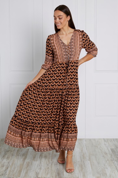 TIERED BOHO MAXI DRESS