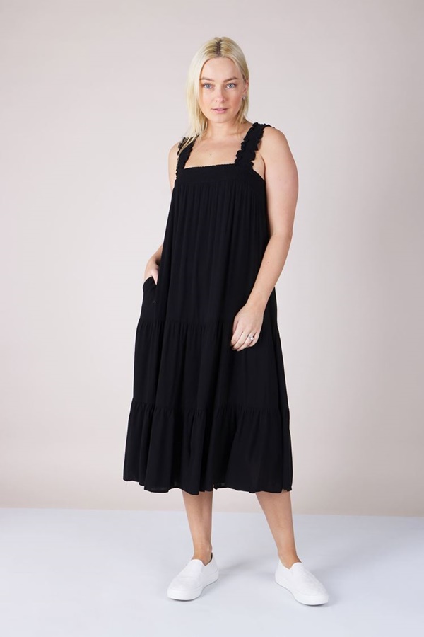 TIERED MIDI DRESS TIERED MIDI DRESS
