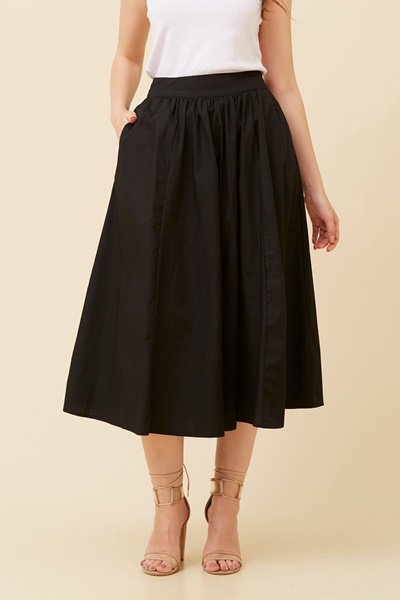 TIERNEY SOLID MIDI SKIRT