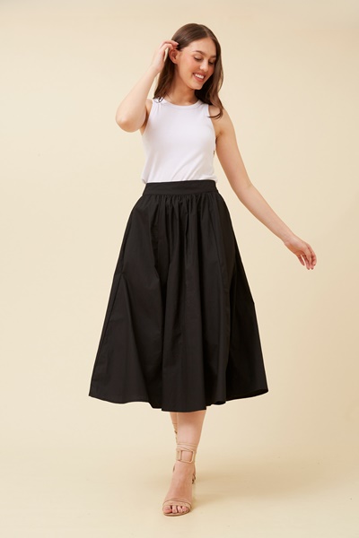 TIERNEY SOLID MIDI SKIRT