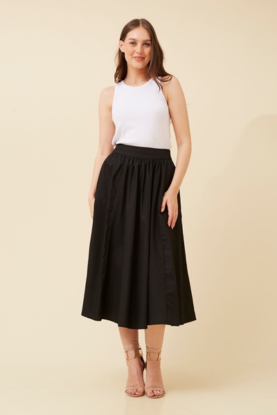 TIERNEY SOLID MIDI SKIRT