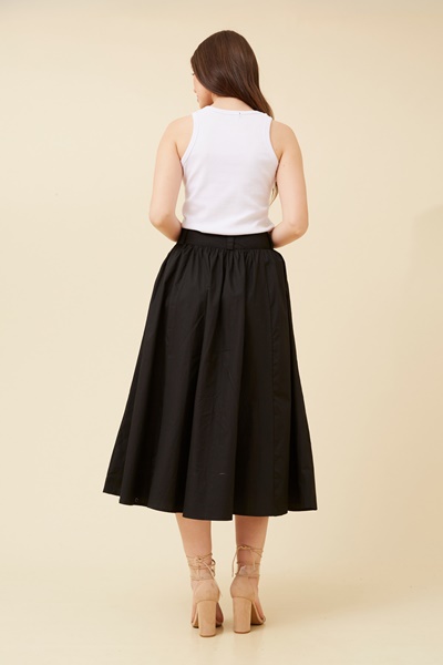 TIERNEY SOLID MIDI SKIRT