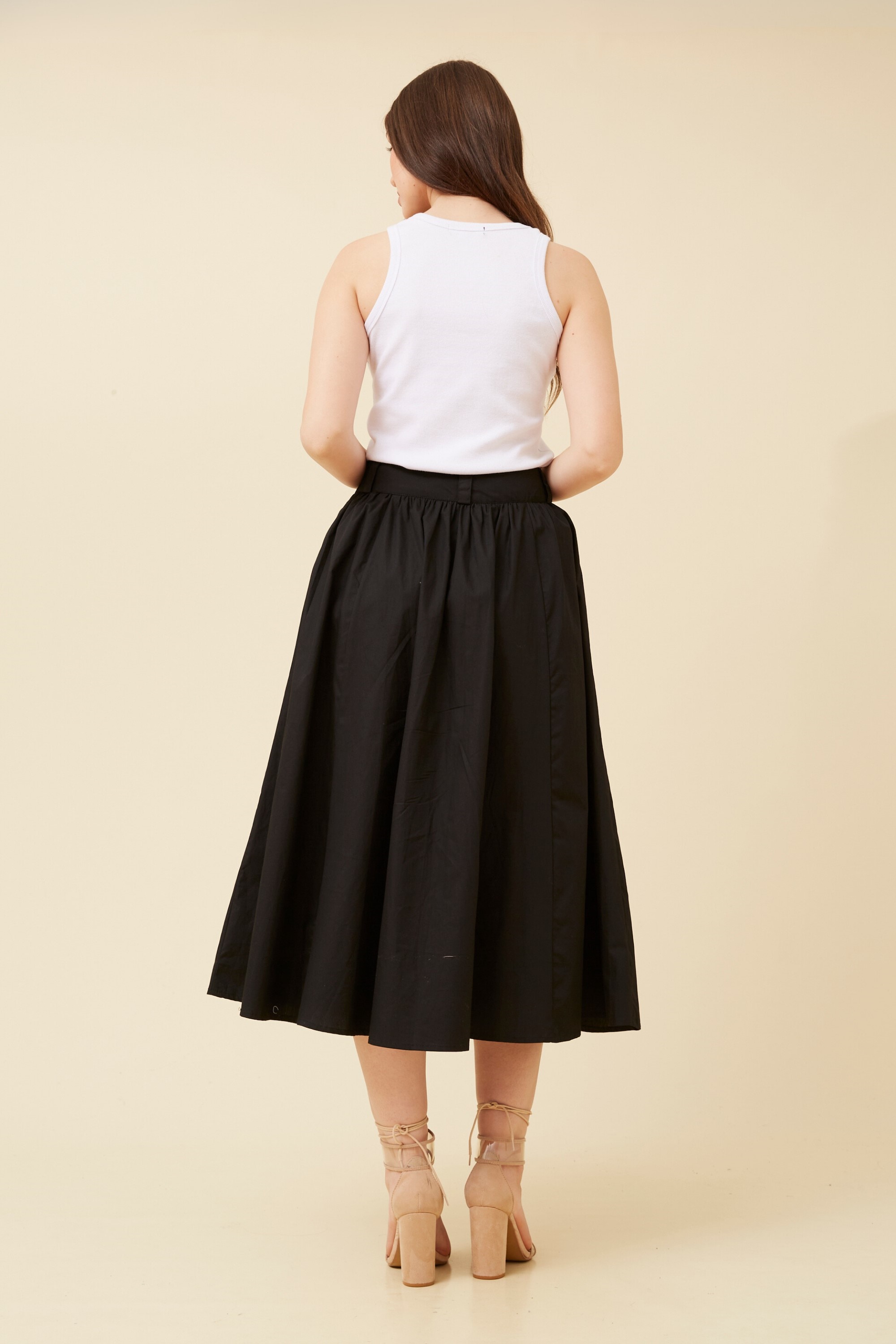 TIERNEY SOLID MIDI SKIRT