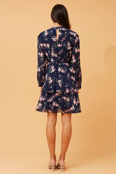 TOBI FLORAL RUFFLE DRESS