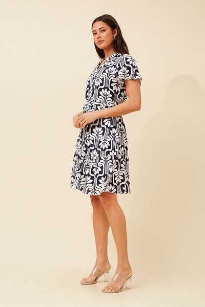 TONIA ABSTRACT PRINT  DRESS