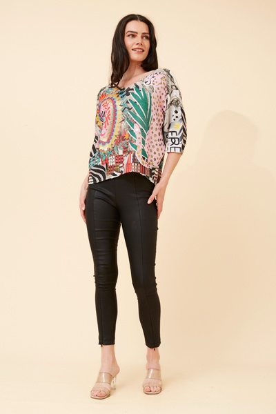 TORIN ABSTRACT PRINT KNIT PULLOVER
