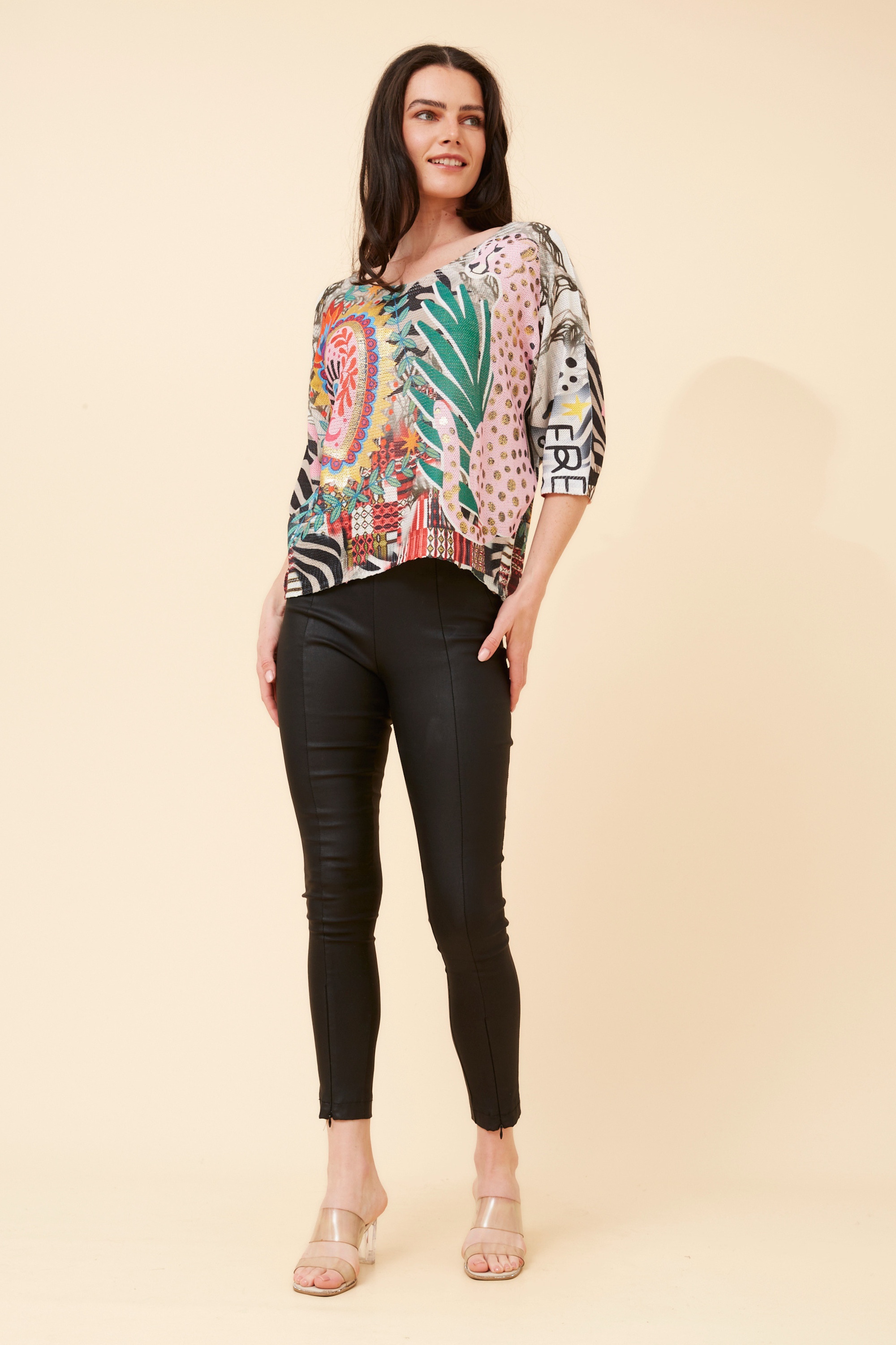 TORIN ABSTRACT PRINT KNIT PULLOVER