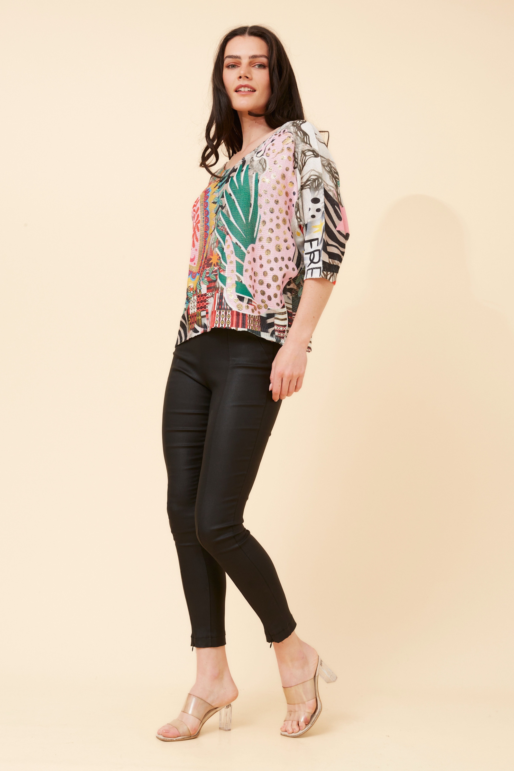 TORIN ABSTRACT PRINT KNIT PULLOVER