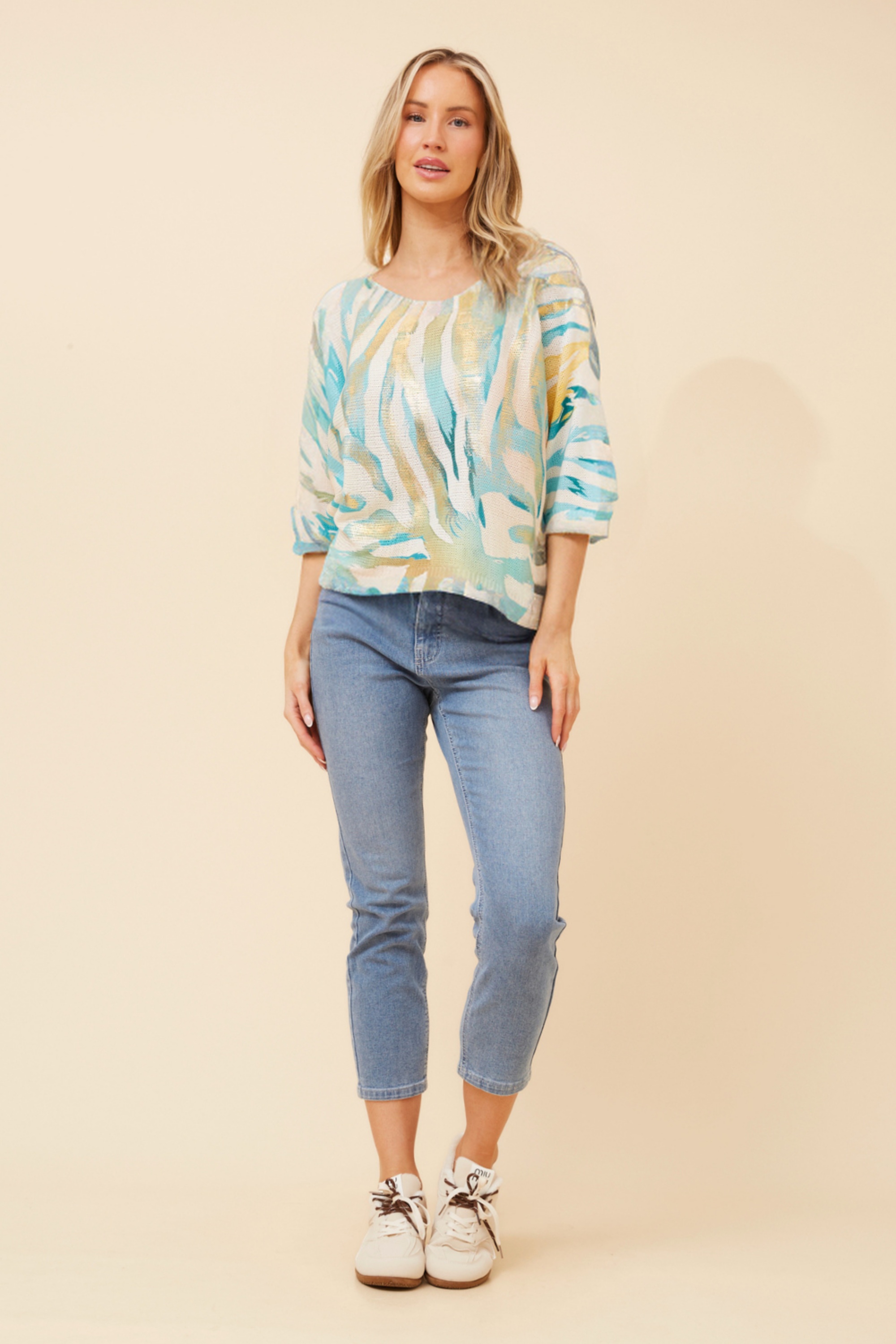 TORIN ANIMAL PRINT KNIT PULLOVER