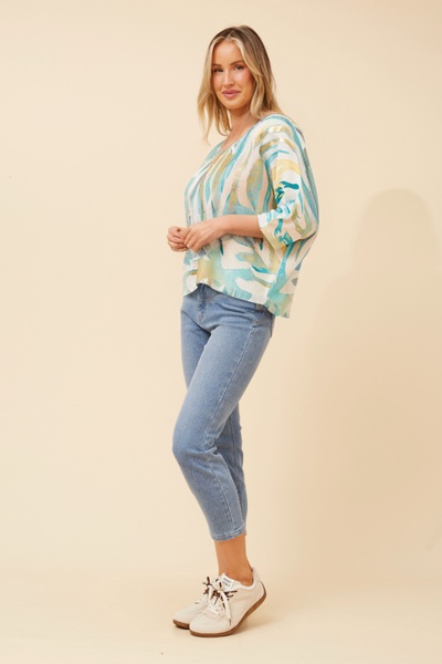 TORIN ANIMAL PRINT KNIT PULLOVER