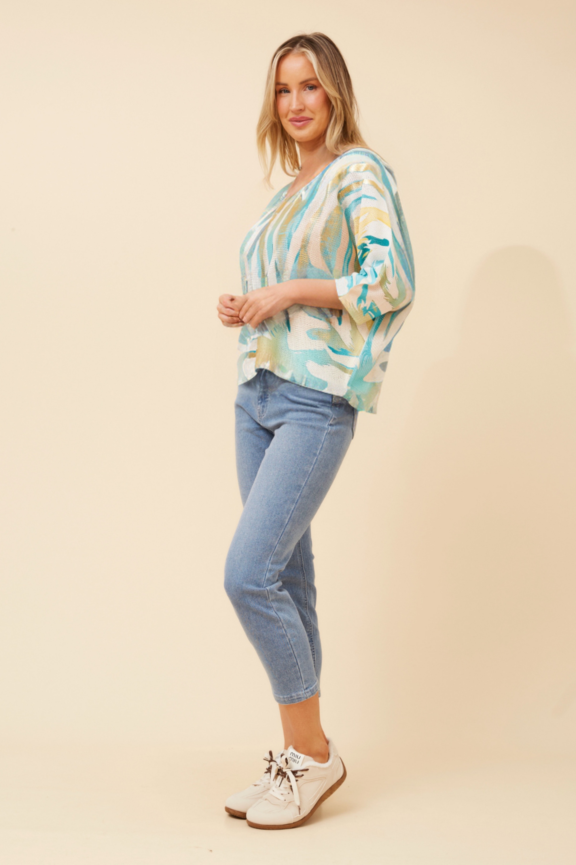 TORIN ANIMAL PRINT KNIT PULLOVER
