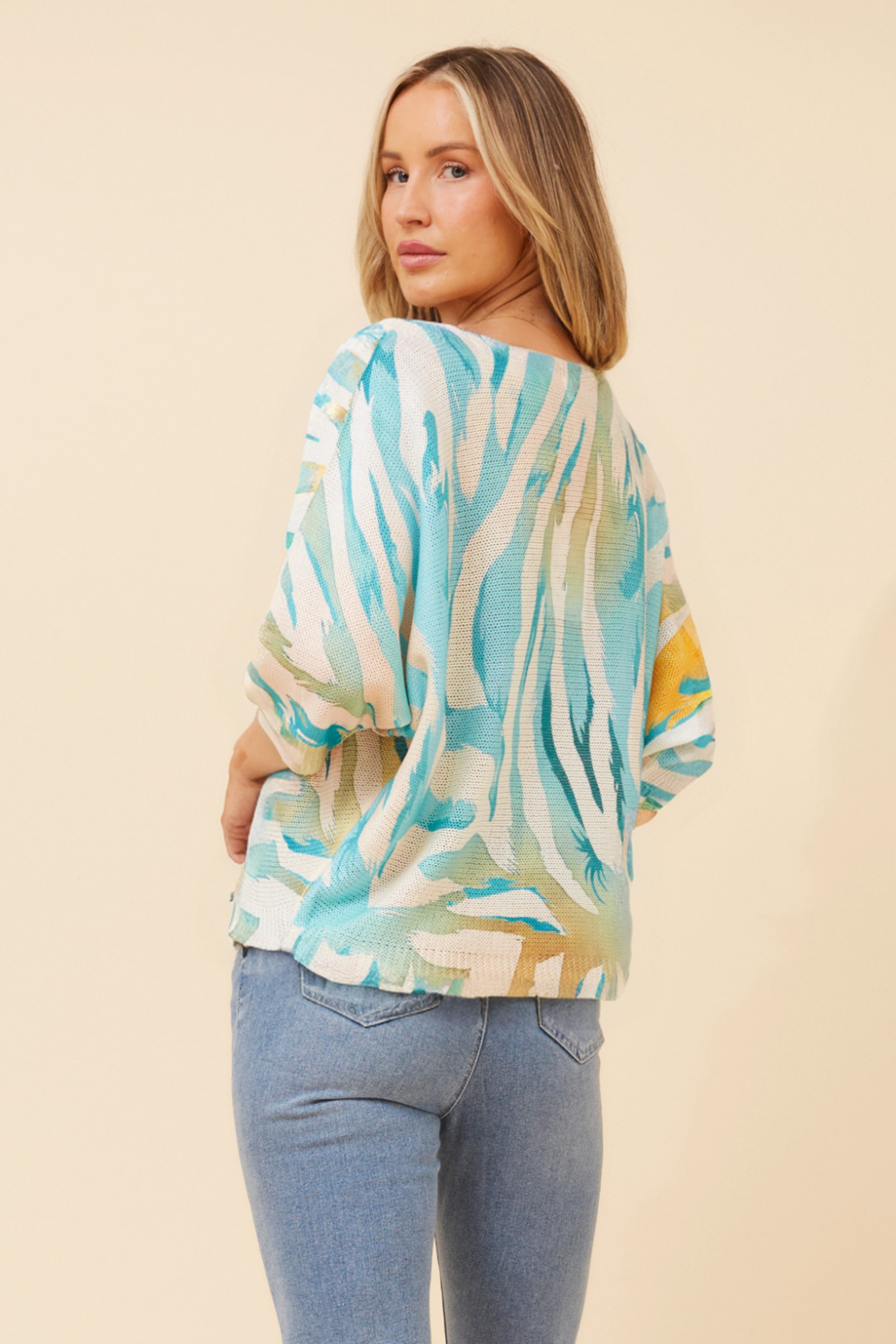TORIN ANIMAL PRINT KNIT PULLOVER