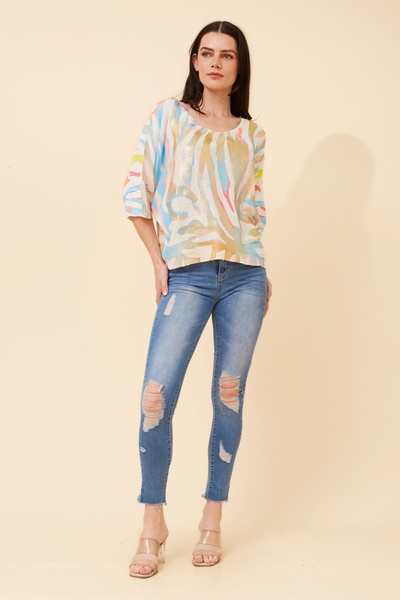 TORIN ANIMAL PRINT KNIT PULLOVER