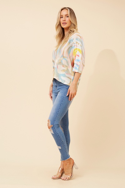 TORIN ANIMAL PRINT KNIT PULLOVER