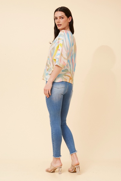 TORIN ANIMAL PRINT KNIT PULLOVER