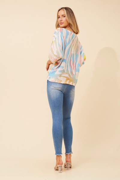 TORIN ANIMAL PRINT KNIT PULLOVER