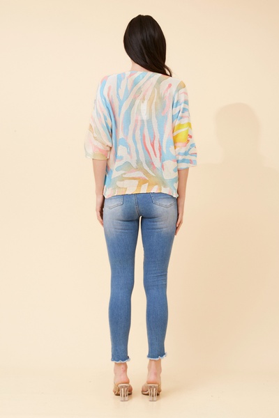 TORIN ANIMAL PRINT KNIT PULLOVER