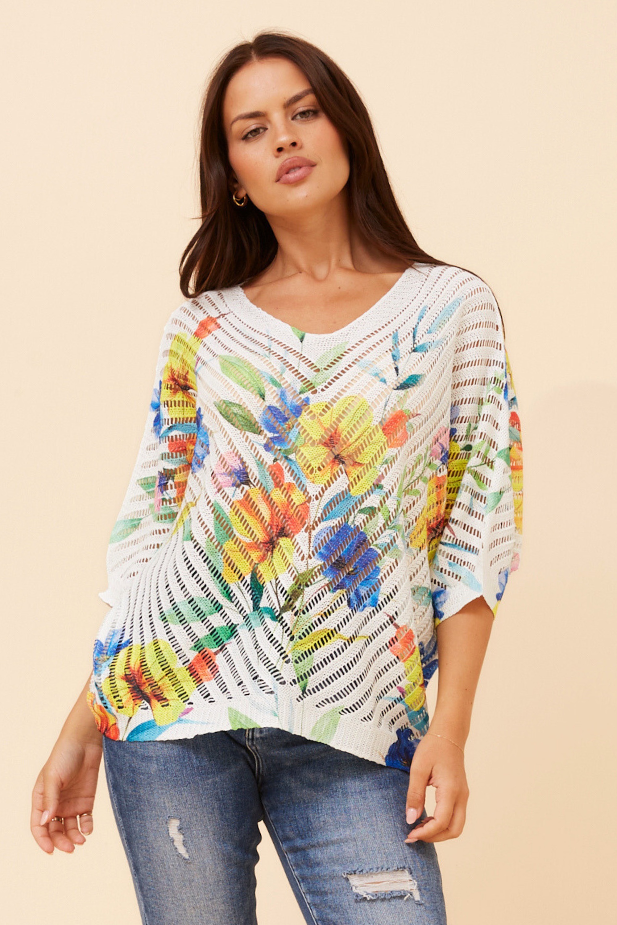 TORIN FLORAL KNIT PULLOVER