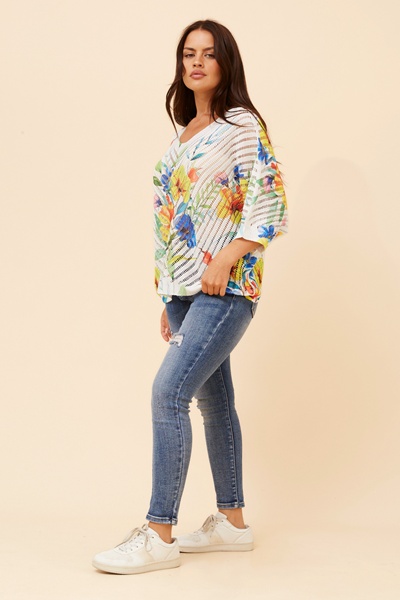TORIN FLORAL KNIT PULLOVER
