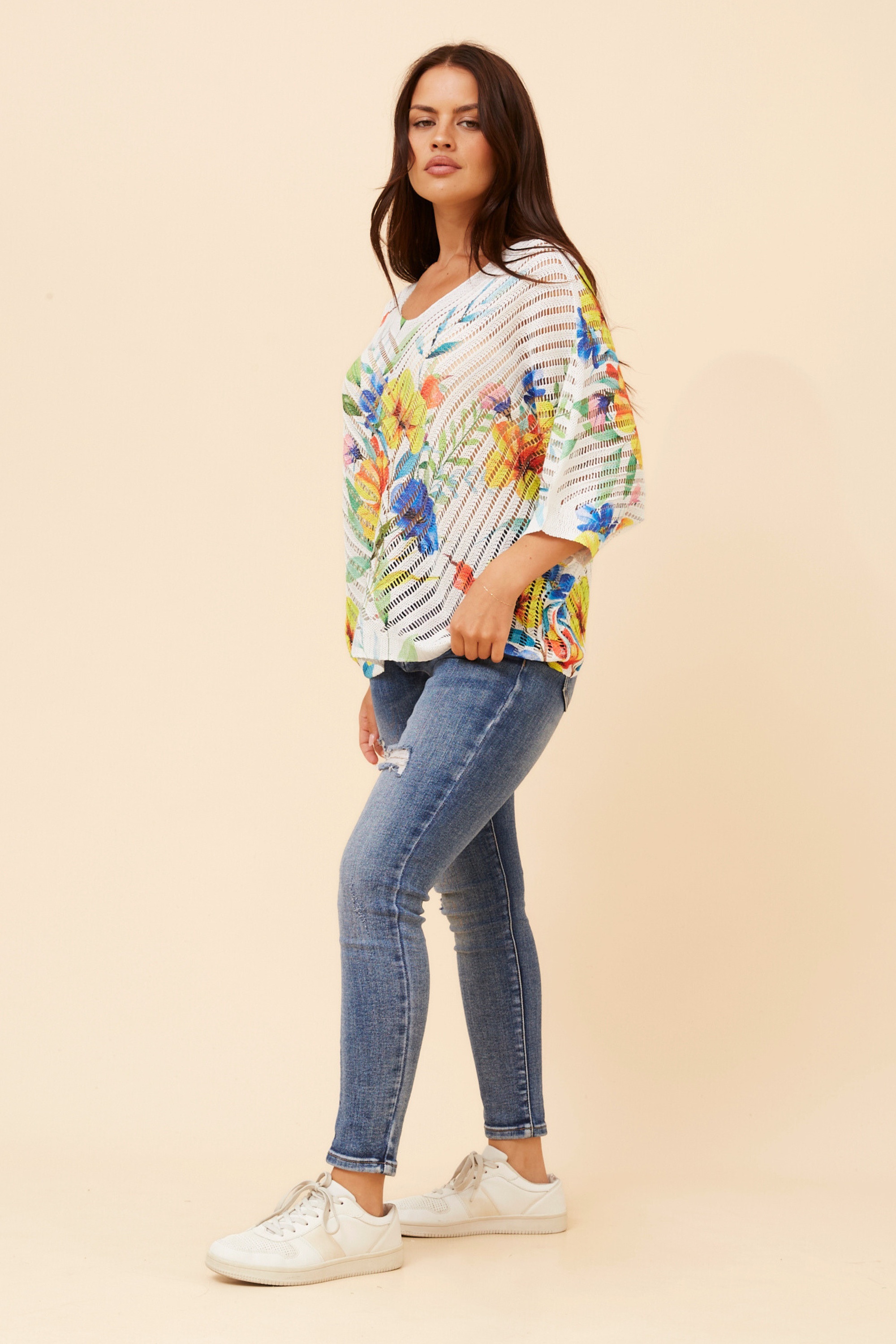 TORIN FLORAL KNIT PULLOVER