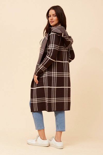 TORONTO CHECK PRINT KNIT CARDIGAN