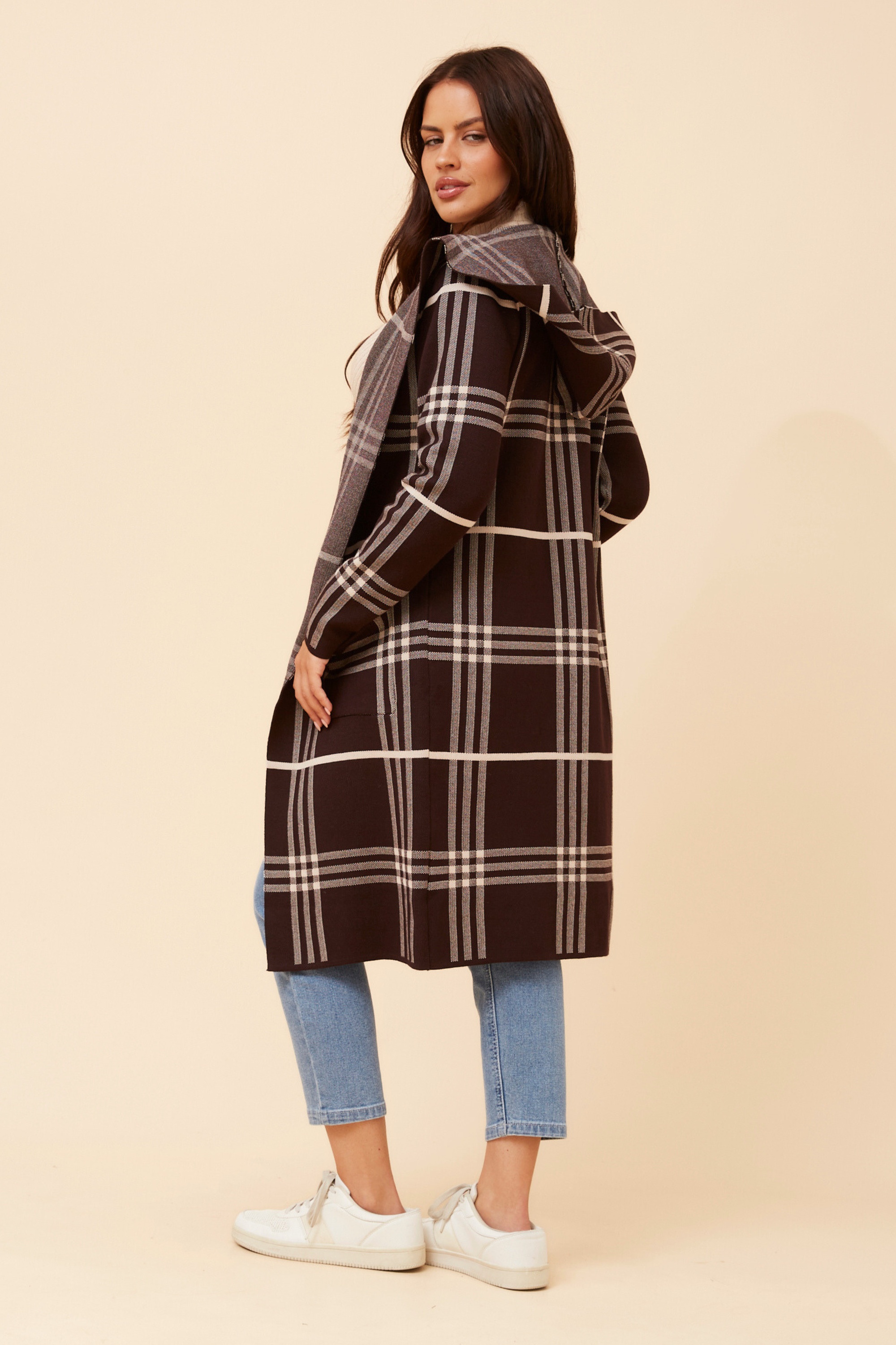 TORONTO CHECK PRINT KNIT CARDIGAN