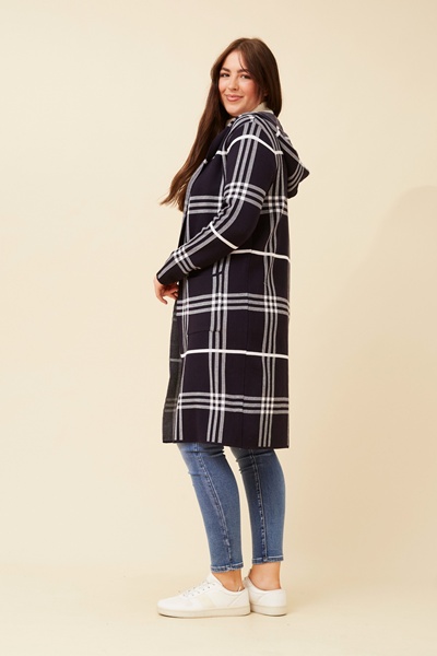 TORONTO CHECK PRINT KNIT CARDIGAN