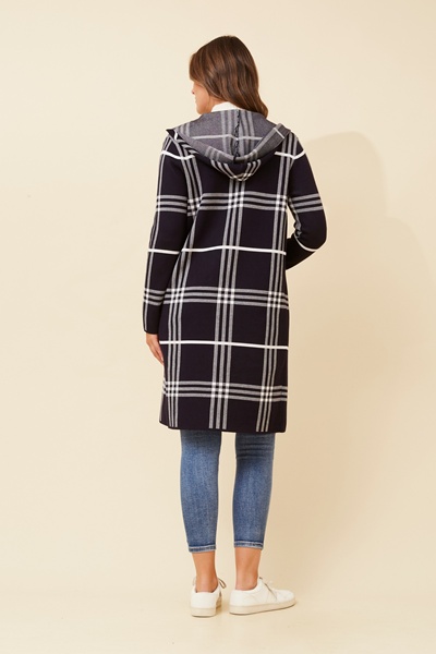 TORONTO CHECK PRINT KNIT CARDIGAN