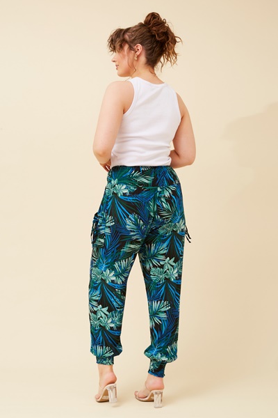 TROPICAL PRINT HAREM PANTS