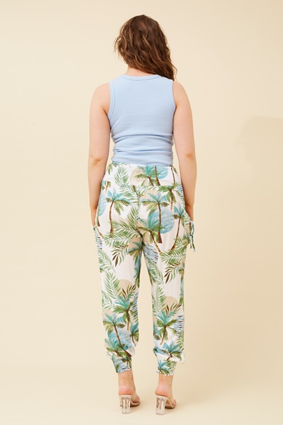 TROPICAL PRINT HAREM PANTS