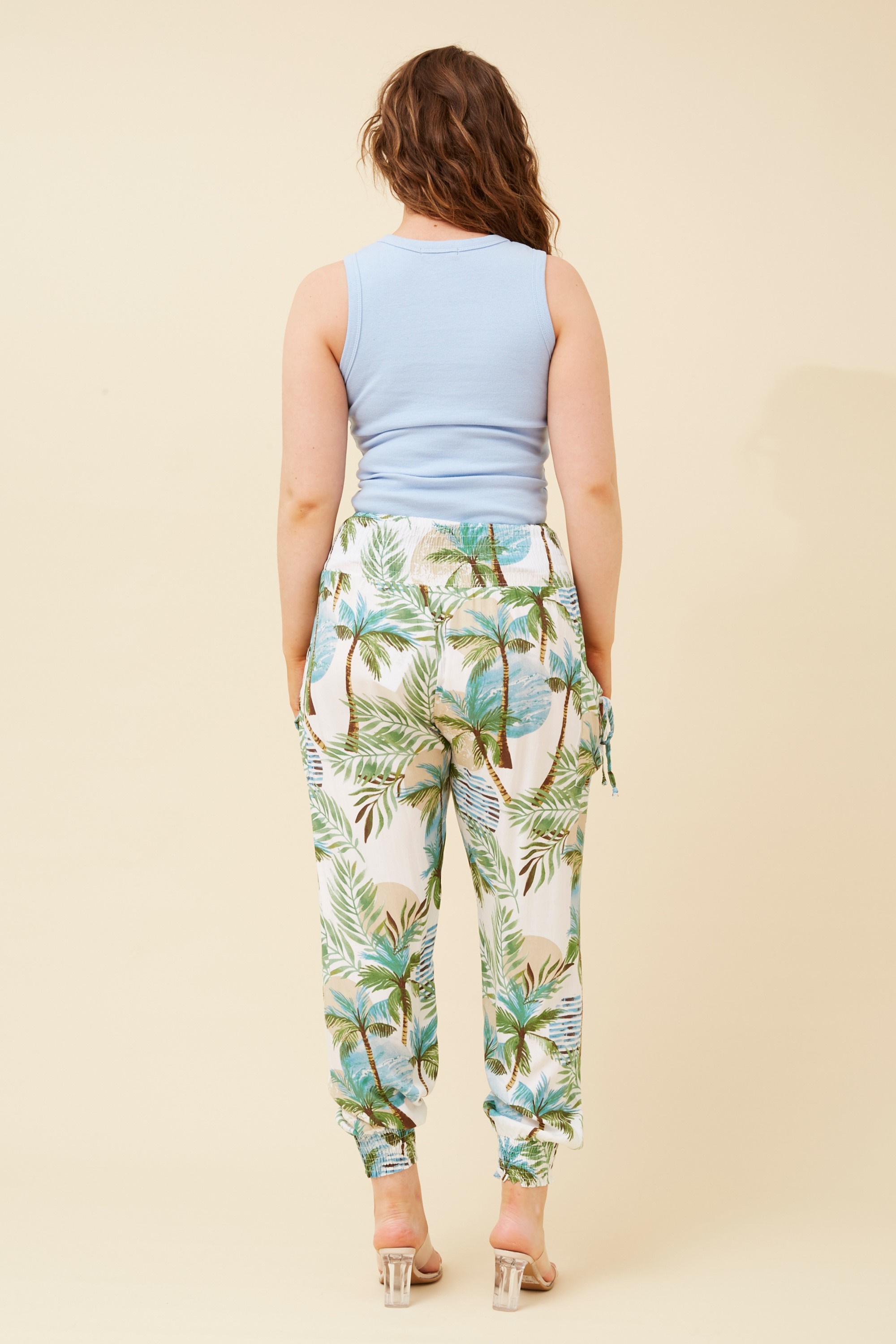 TROPICAL PRINT HAREM PANTS