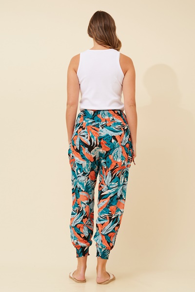 TROPICAL PRINT HAREM PANTS