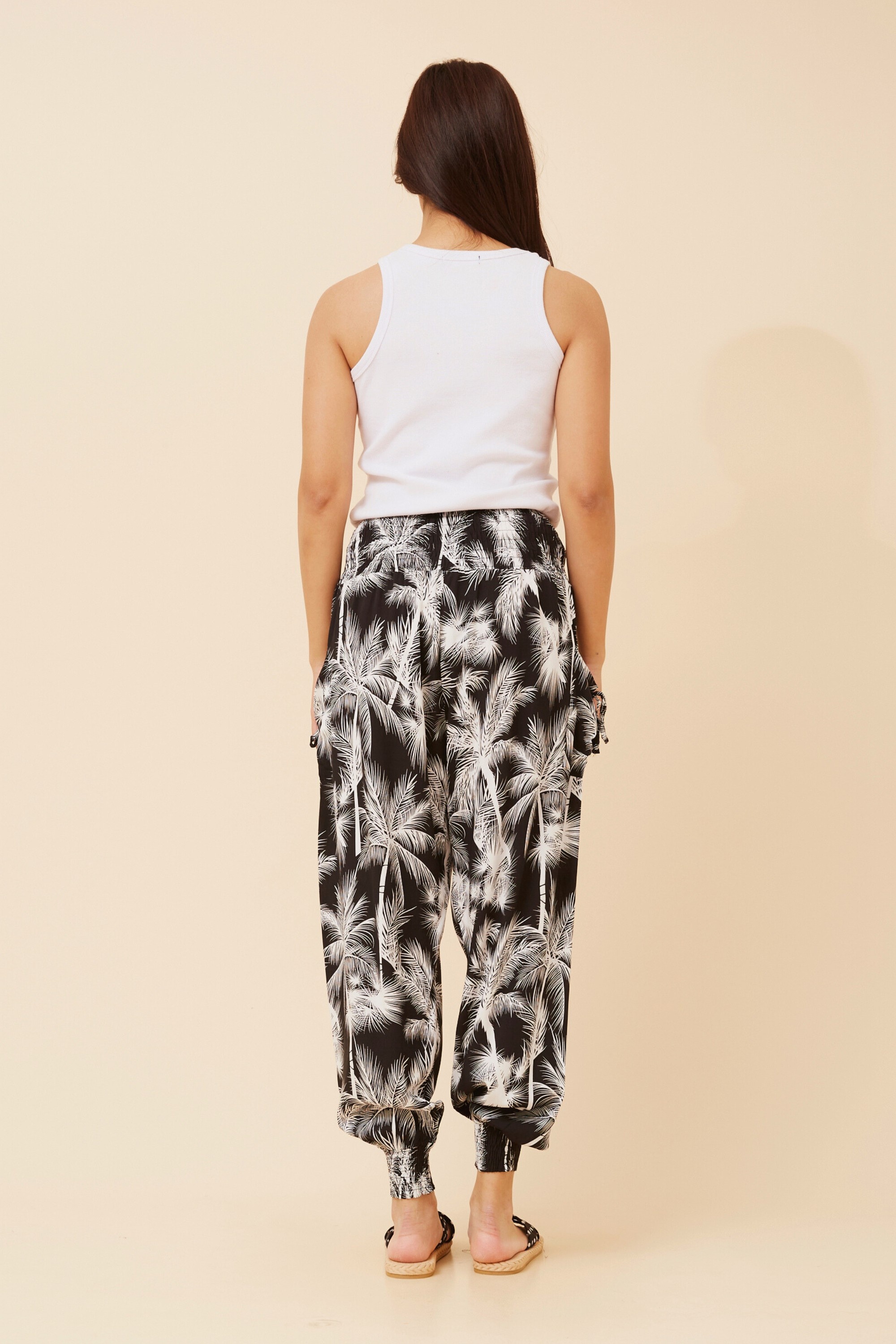 TROPICAL PRINT HAREM PANTS