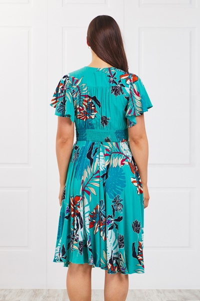 TROPICAL PRINT SHORT DRESS | FEMME 