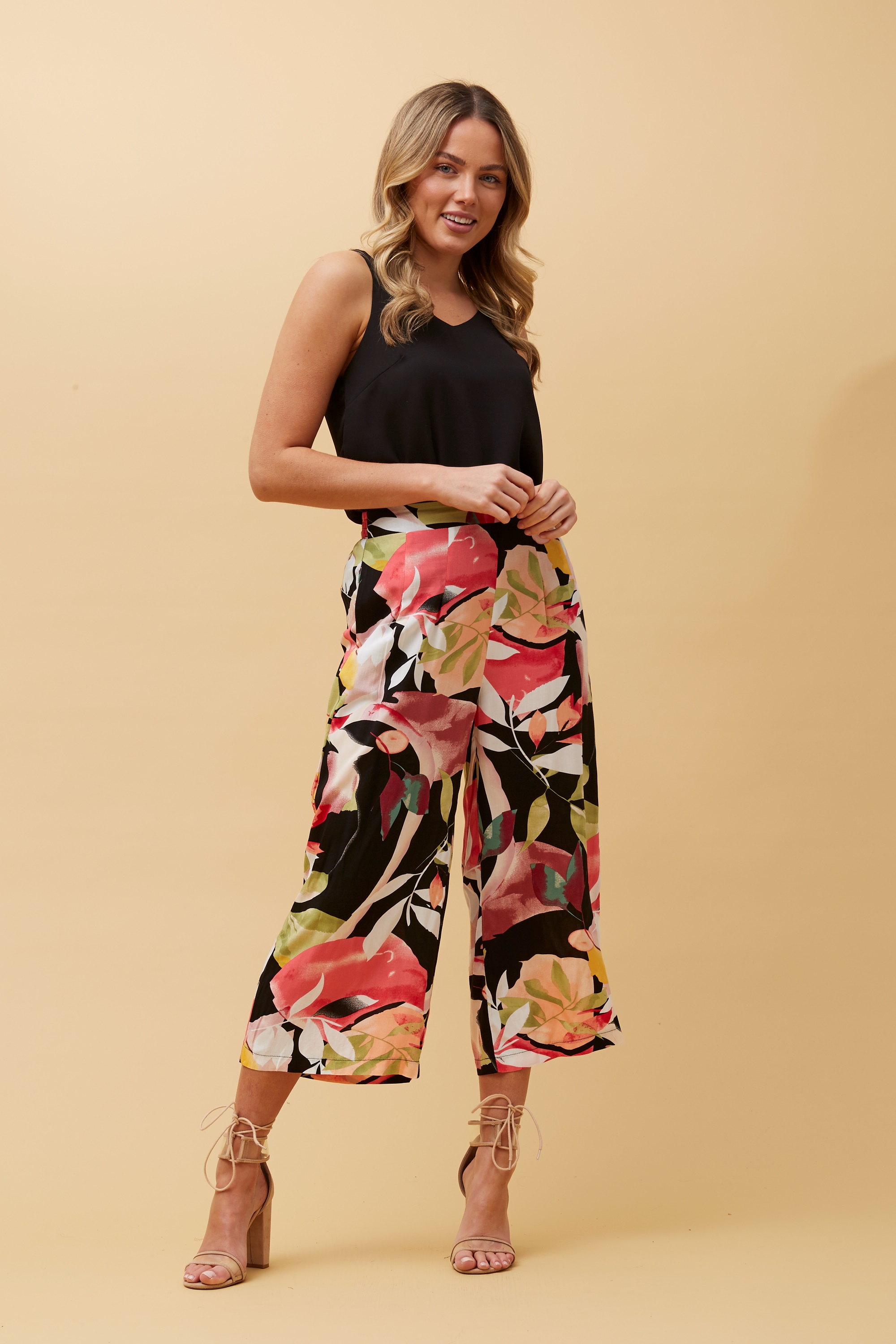 tropical wide leg pants