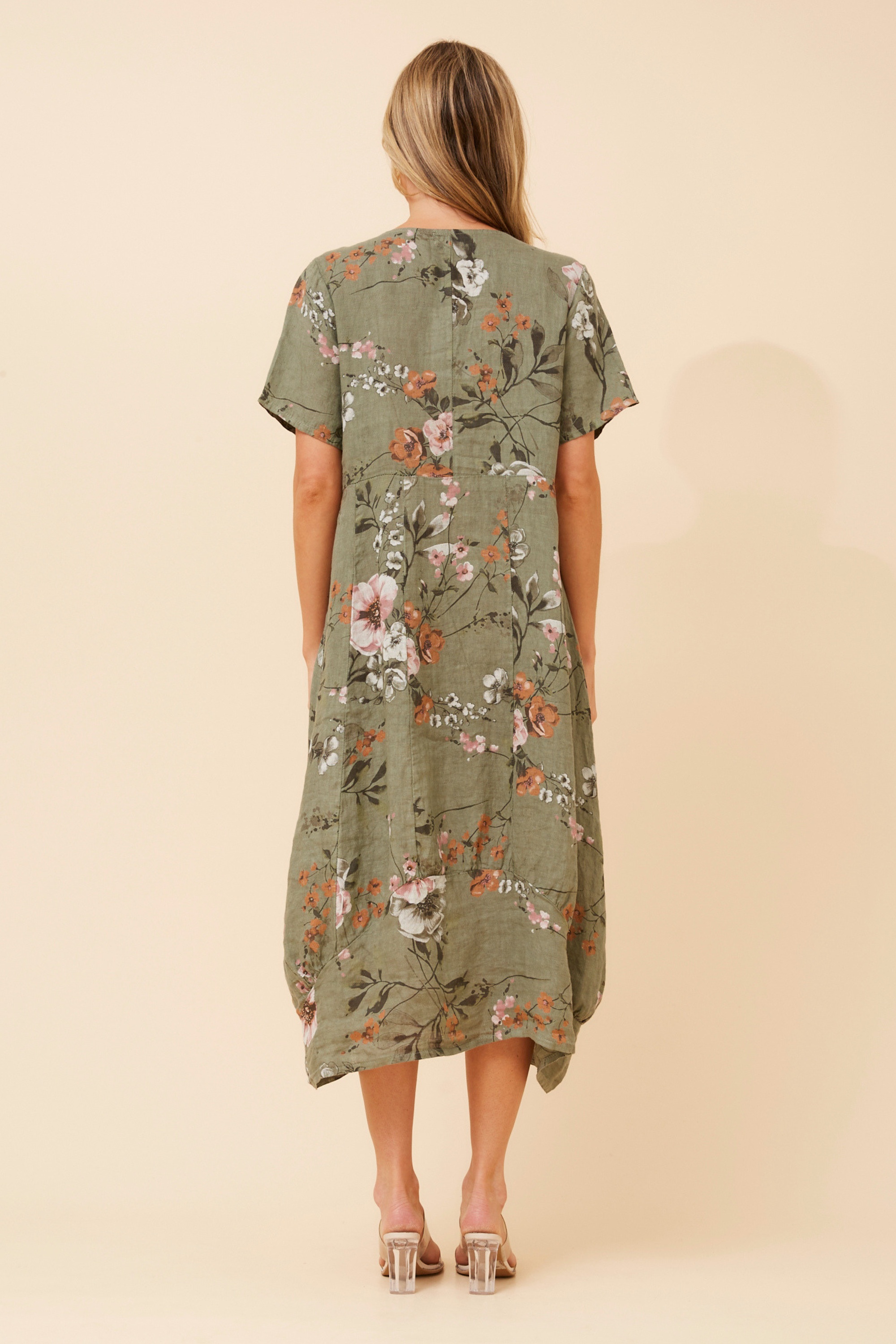 VAL FLORAL LINEN DRESS