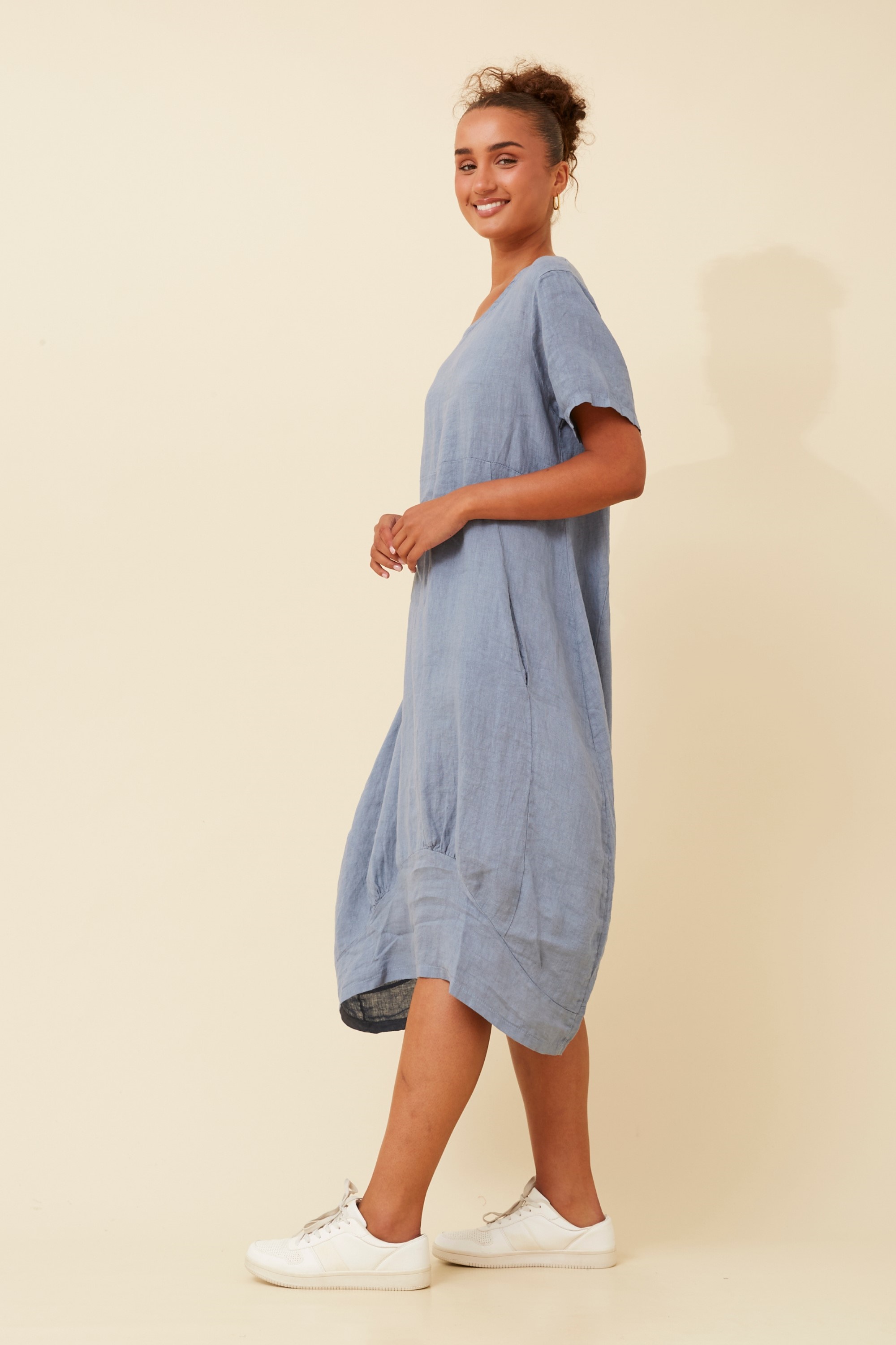 VAL LINEN MIDI DRESS