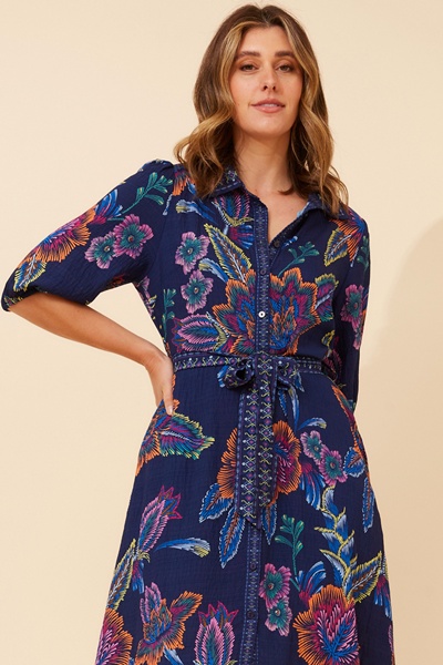VARGO FLORAL SHIRT DRESS