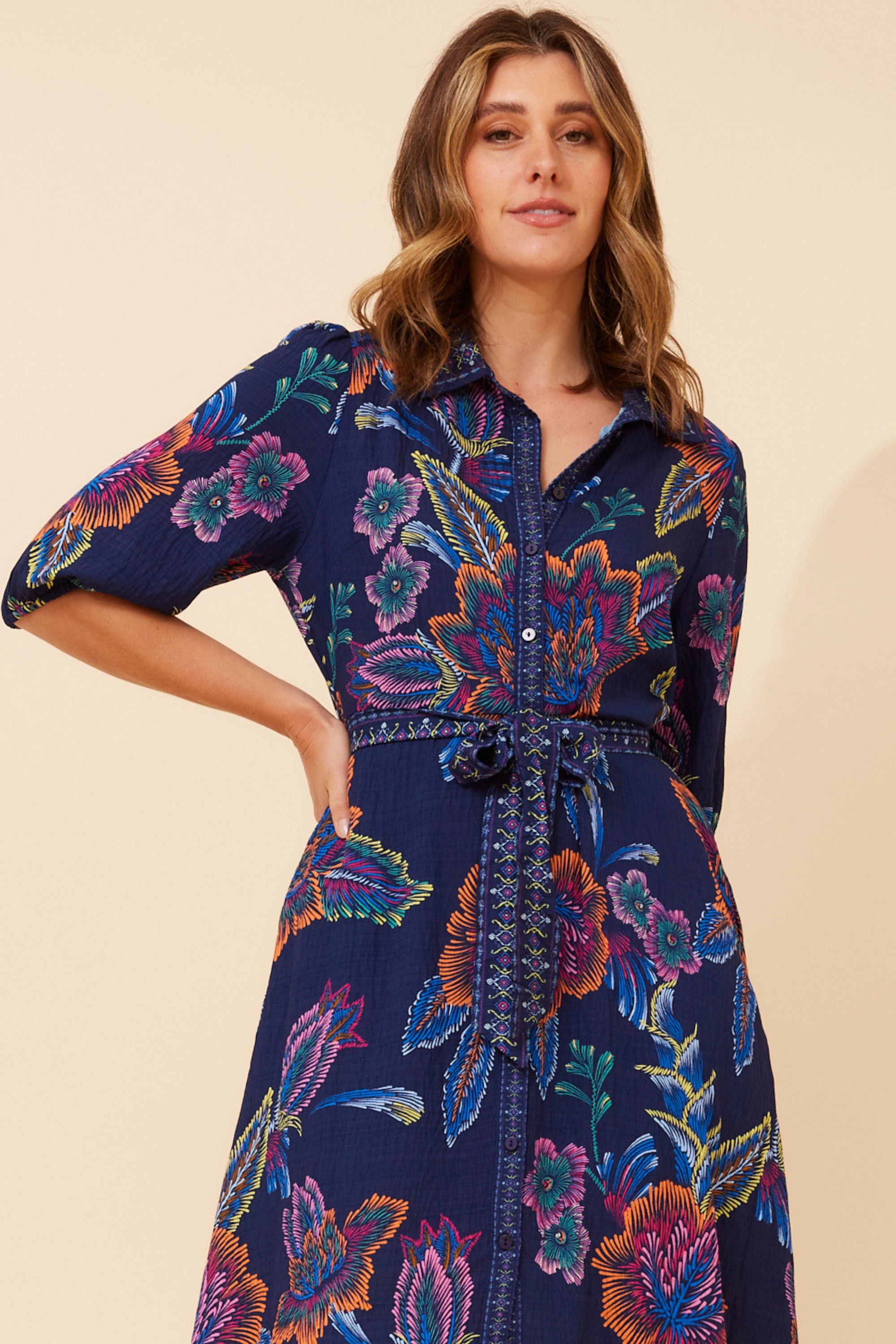VARGO FLORAL SHIRT DRESS