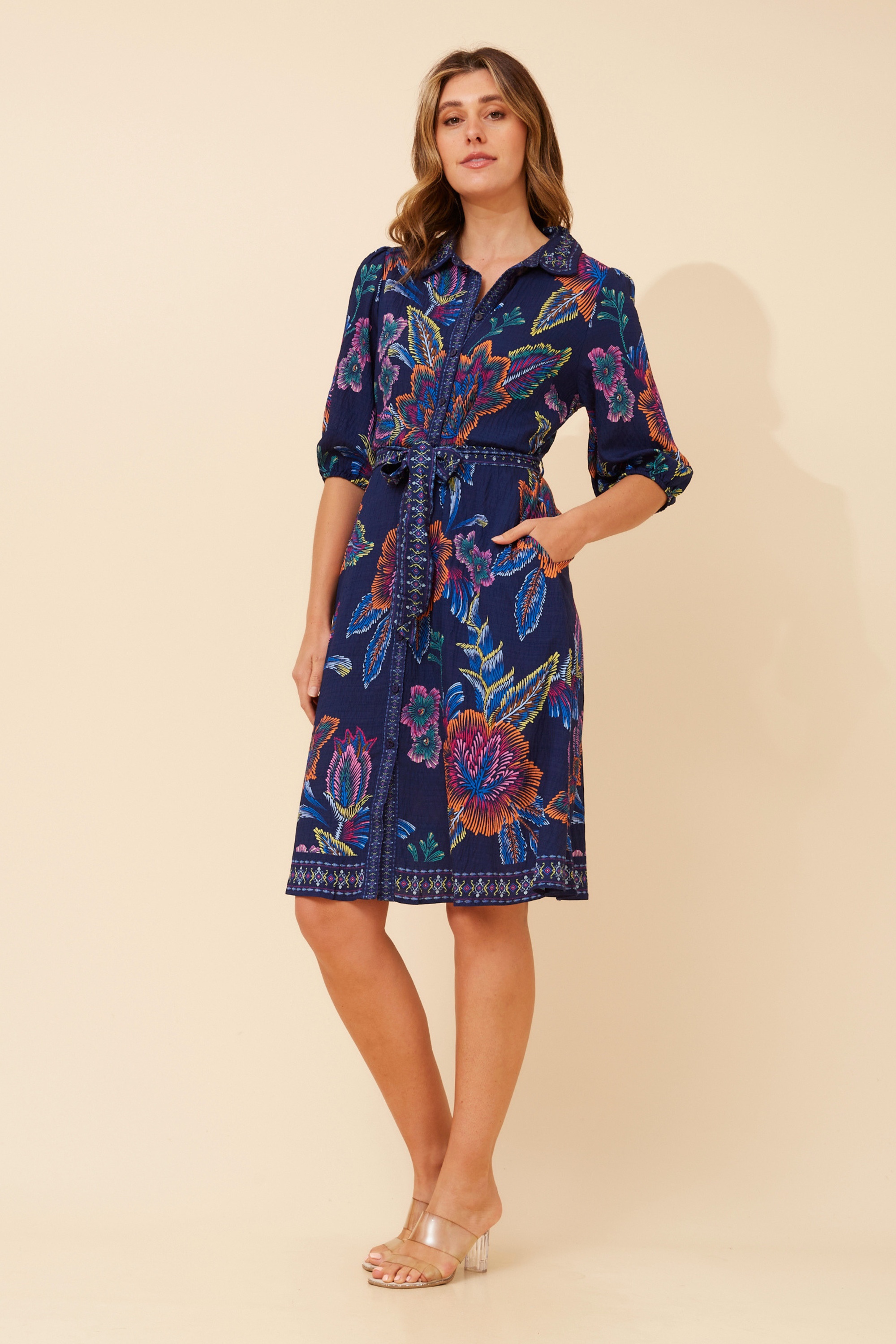 VARGO FLORAL SHIRT DRESS