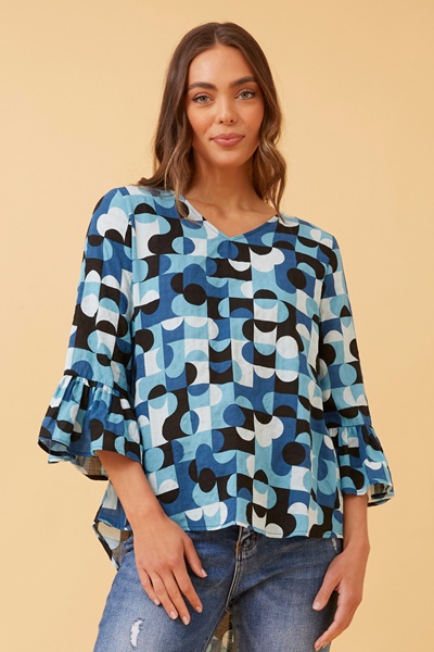 VASCO FLUTE SLEEVE BLOUSE