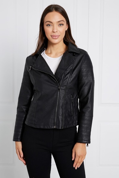 VEGAN LEATHER BIKER JACKET