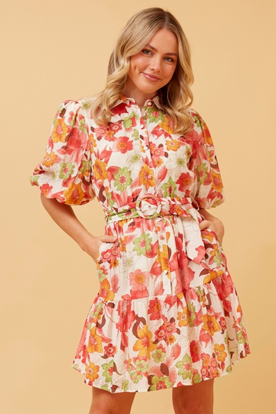 VELDA FLORAL SHORT DRESS