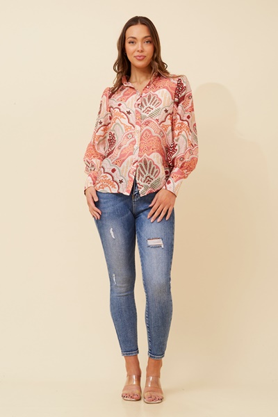 VELLE ABSTRACT PRINT SHIRT