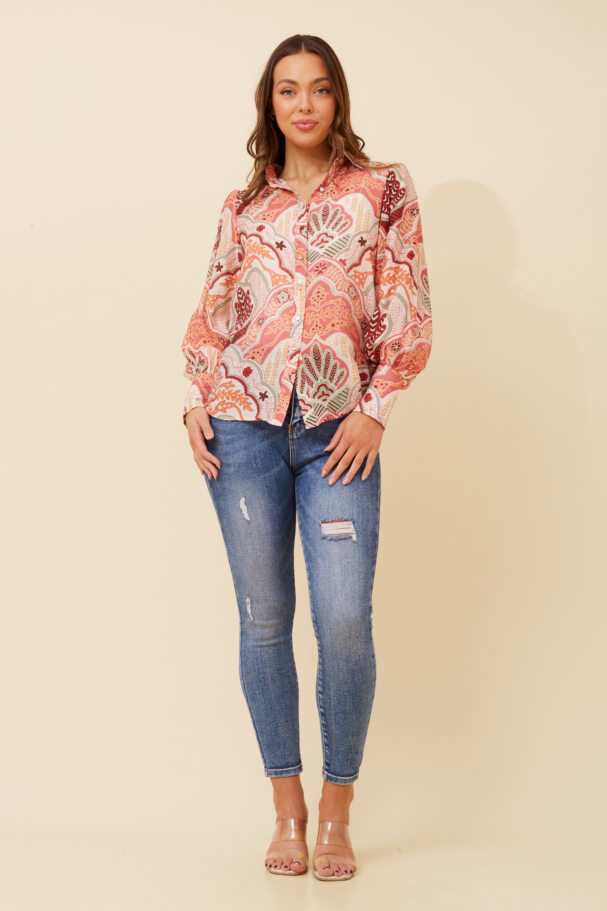 VELLE ABSTRACT PRINT SHIRT