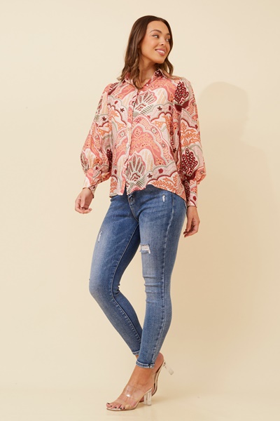 VELLE ABSTRACT PRINT SHIRT