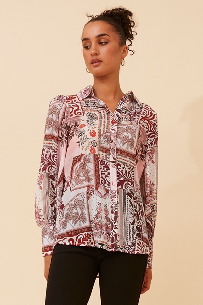 VELLE ABSTRACT PRINT SHIRT