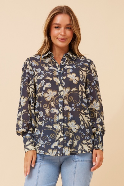 VELLE ABSTRACT PRINT TOP