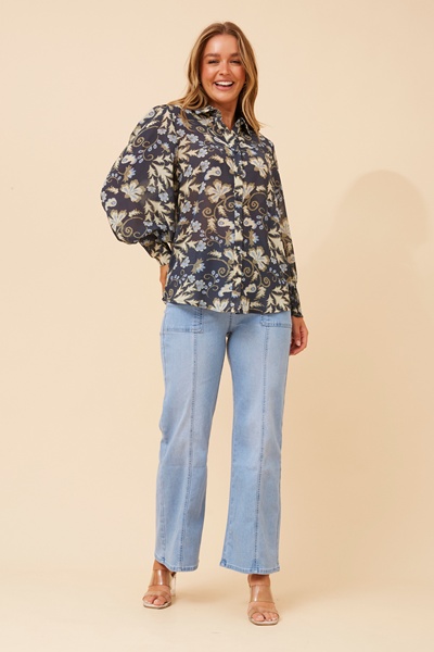 VELLE ABSTRACT PRINT TOP