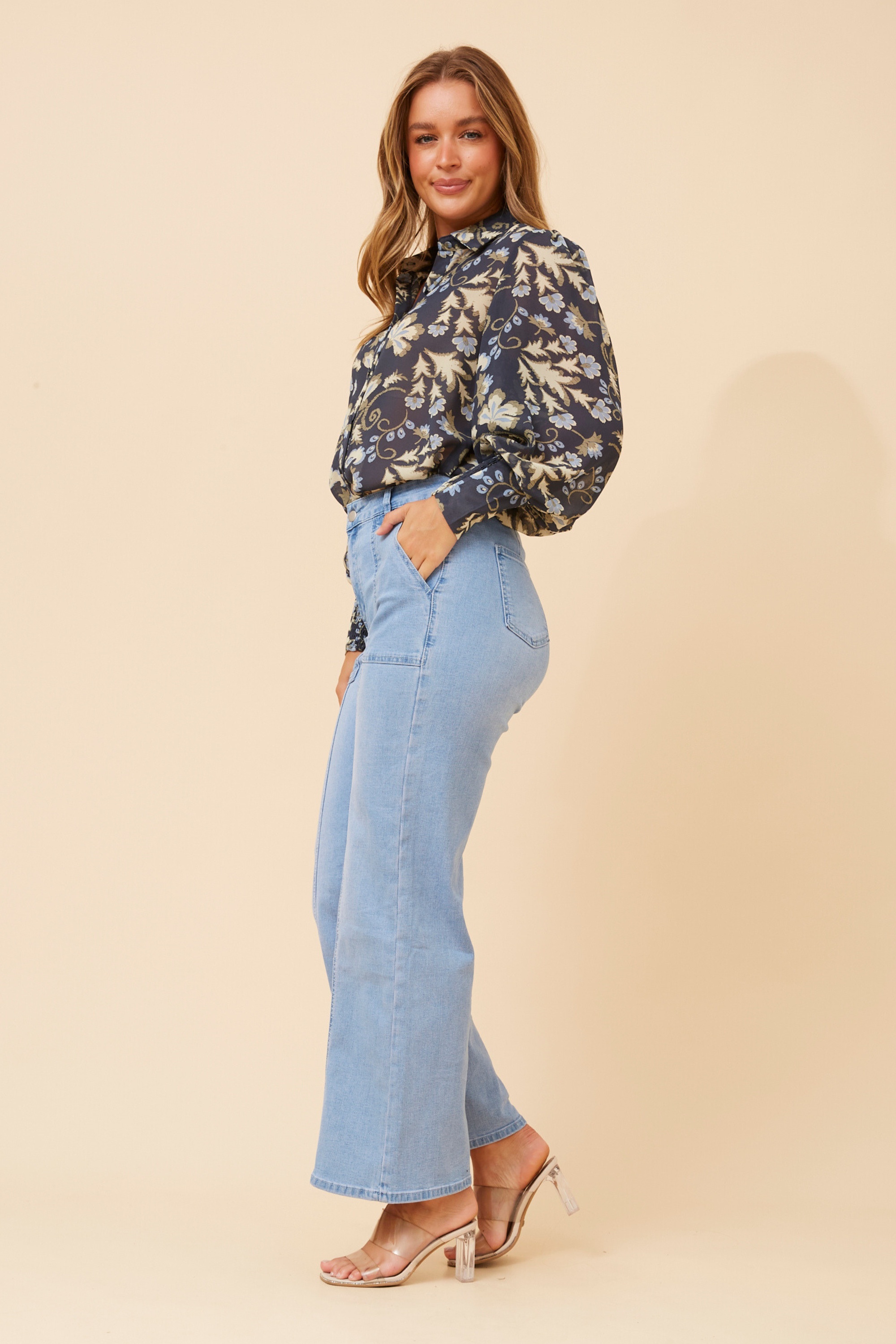 VELLE ABSTRACT PRINT TOP